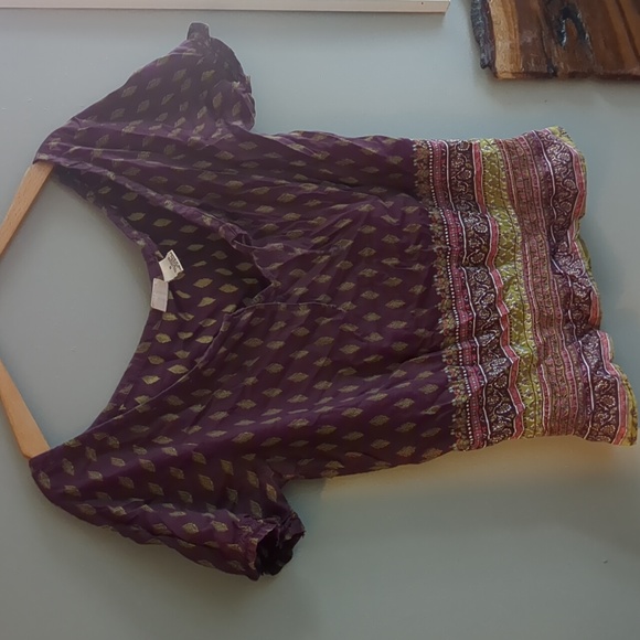 Mudd Boho Top, Plum Purple with , Size Small - Picture 4 of 6
